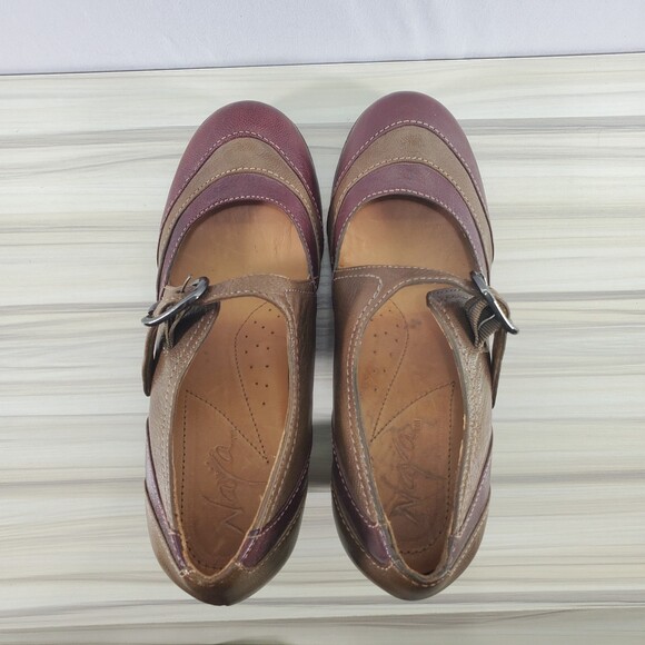 Naya 6.5 Jupiter Anthropologie Heels Retro Vintage Style Buckle Mary Jane Brown - Picture 5 of 14